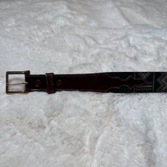 Lucchese Western Cowgirl Southwestern Buckle Belt Vintage Leather Size 36 BLAA37 - Picture 6 of 11